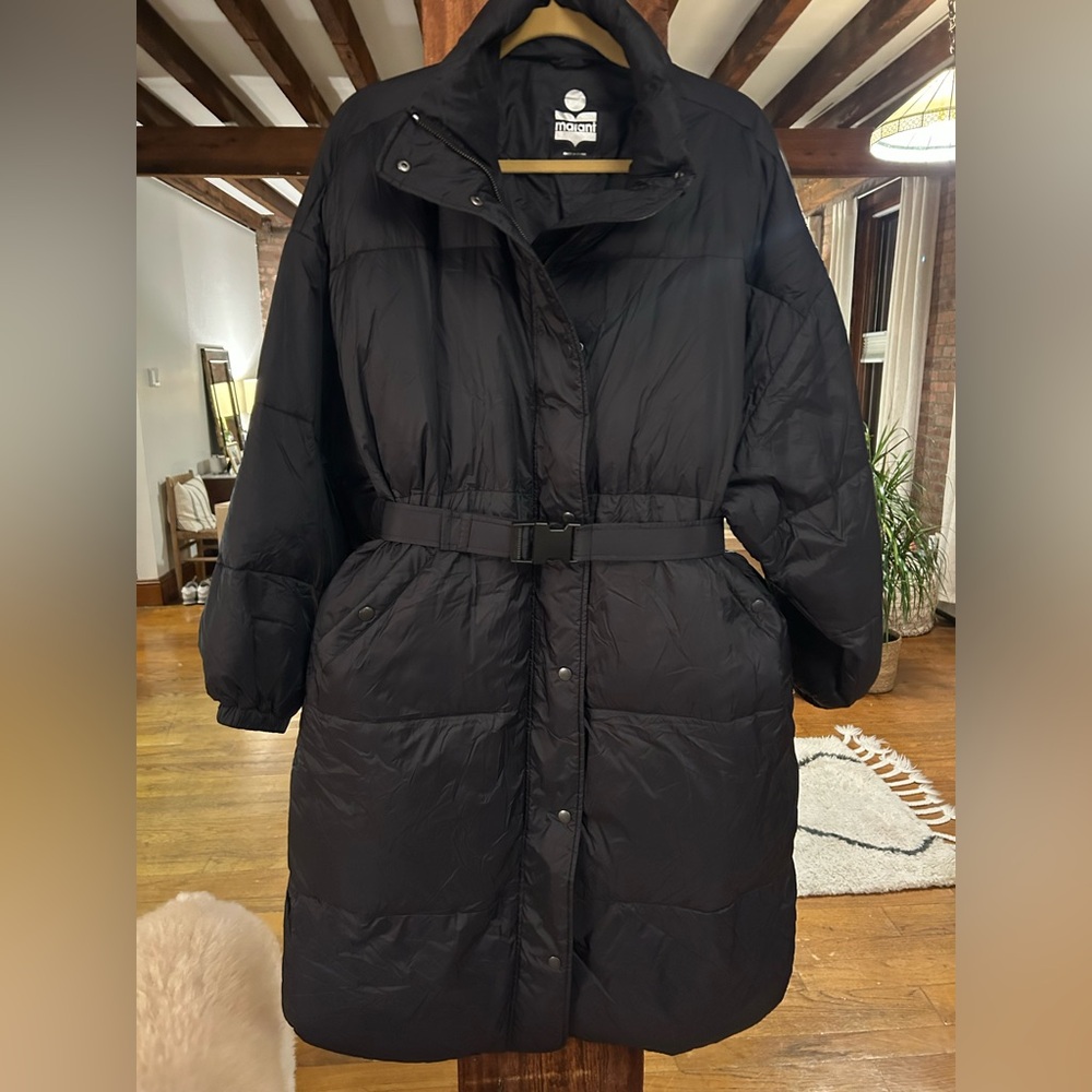 Isabel Marant Black Belted Puffer Jacket